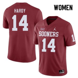 Women Jaydan Hardy Crimson Oklahoma College Football #14 Jersey 310747-127