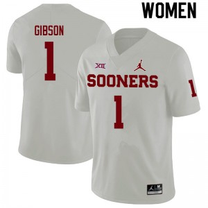 Women Jayden Gibson White OU College Football #1 Jersey 354368-160