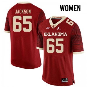 Women Jayden Jackson Retro Oklahoma College Football #65 Jersey 578597-972