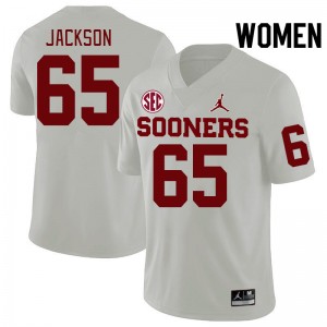 Women Jayden Jackson White Sooners 2024 SEC Conference College Football #65 Jersey 506129-901