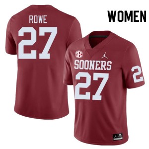 Women Jayden Rowe Crimson OU Sooners 2024 SEC Conference #27 Jersey 470354-695
