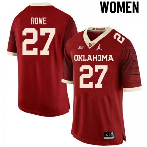 Women Jayden Rowe Retro Oklahoma College Football #27 Jersey 962218-116