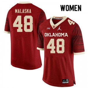 Women Jocelyn Malaska Retro OU Sooners College Football #48 Jersey 948263-542