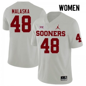 Women Jocelyn Malaska White Oklahoma College Football #48 Jersey 415504-504