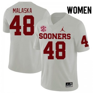Women Jocelyn Malaska White Oklahoma Sooners 2024 SEC Conference College Football #48 Jersey 343748-962