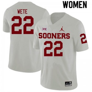 Women Joseph Wete White Oklahoma Sooners College Football #22 Jersey 961847-988