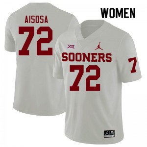 Women Josh Aisosa White OU College Football #72 Jersey 806610-567