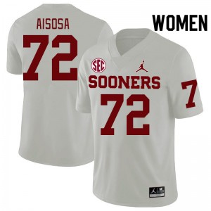 Women Josh Aisosa White OU Sooners 2024 SEC Conference College Football #72 Jersey 438553-384