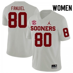 Women Josh Fanuiel White Sooners 2024 SEC Conference College Football #80 Jersey 210844-584