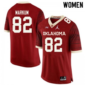 Women Josiah Markum Retro OU Sooners Jordan Brand College Football #82 Jersey 490208-842