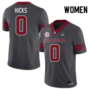 Women Kalib Hicks Charcoal OU 2024 SEC Conference #0 Jersey 601717-836
