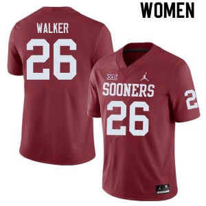Women Kani Walker Crimson Oklahoma College Football #26 Jersey 351923-716