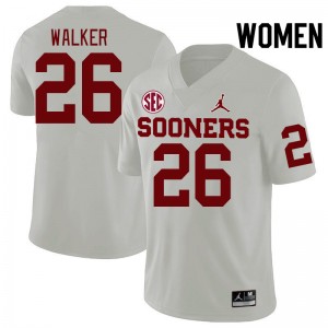 Women Kani Walker White OU Sooners 2024 SEC Conference College Football #26 Jersey 441885-638