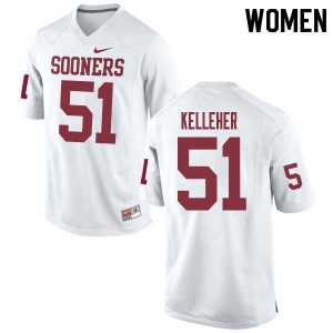 Women Kasey Kelleher White Oklahoma College Football #51 Jersey 517483-547
