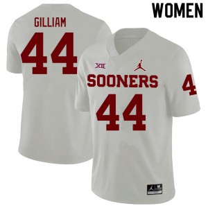 Women Kelvin Gilliam White Sooners College Football #44 Jersey 621858-619