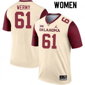 Women Kenneth Wermy Cream OU College Football #61 Jersey 352657-280
