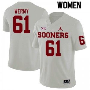 Women Kenneth Wermy White Oklahoma College Football #61 Jersey 863122-691