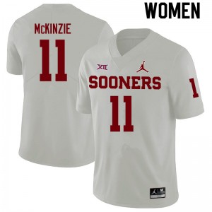 Women Kobie McKinzie White Oklahoma Sooners College Football #11 Jersey 105657-311