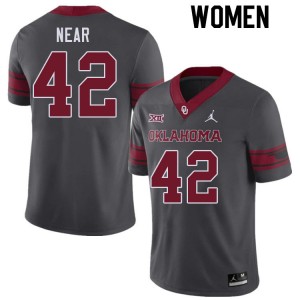 Women Konnor Near Charcoal Oklahoma Sooners College Football #42 Jersey 719368-832