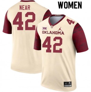 Women Konnor Near Cream Oklahoma College Football #42 Jersey 694218-790