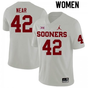 Women Konnor Near White Oklahoma College Football #42 Jersey 955436-988