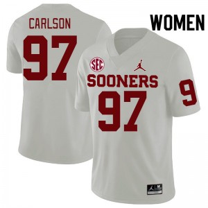Women Kyle Carlson White Oklahoma 2024 SEC Conference College Football #97 Jersey 586249-915