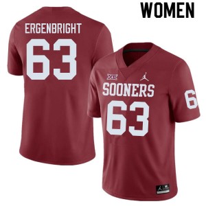 Women Kyle Ergenbright Crimson Oklahoma College Football #63 Jersey 834890-229