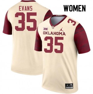 Women Liam Evans Cream OU Sooners College Football #35 Jersey 898934-311