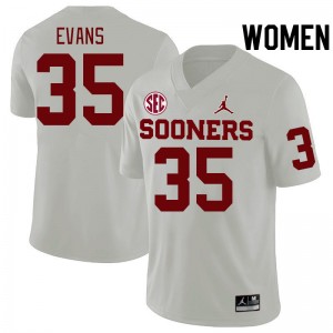 Women Liam Evans White OU 2024 SEC Conference College Football #35 Jersey 736861-361