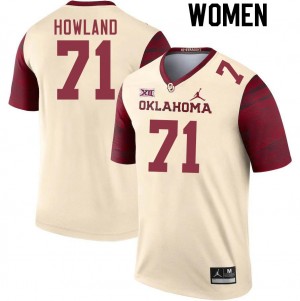 Women Logan Howland Cream OU Sooners College Football #71 Jersey 974038-776