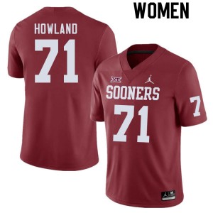 Women Logan Howland Crimson Sooners College Football #71 Jersey 182622-977