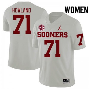 Women Logan Howland White OU 2024 SEC Conference College Football #71 Jersey 512502-194