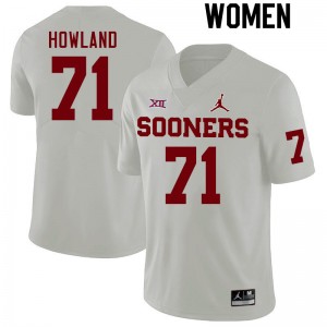 Women Logan Howland White OU College Football #71 Jersey 985340-649