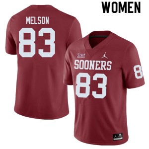 Women Major Melson Crimson Oklahoma Sooners College Football #83 Jersey 869225-779