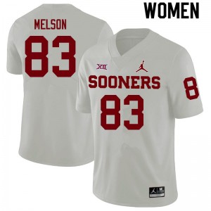 Women Major Melson White Oklahoma College Football #83 Jersey 467027-927