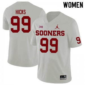 Women Marcus Hicks White Sooners Jordan Brand College Football #99 Jersey 527261-735