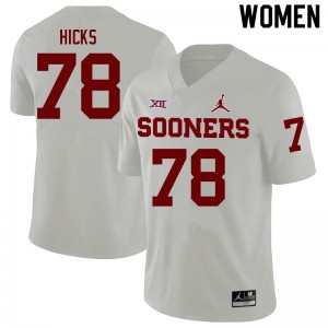Women Marcus Hicks White OU Sooners College Football #78 Jersey 771508-904