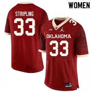 Women Marcus Stripling Retro OU Jordan Brand College Football #33 Jersey 890810-310