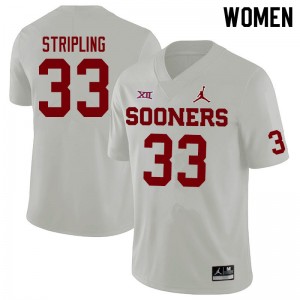 Women Marcus Stripling White OU Jordan Brand College Football #33 Jersey 818976-854