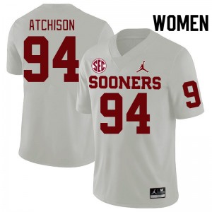 Women Mari Atchison White OU Sooners 2024 SEC Conference College Football #94 Jersey 986154-213