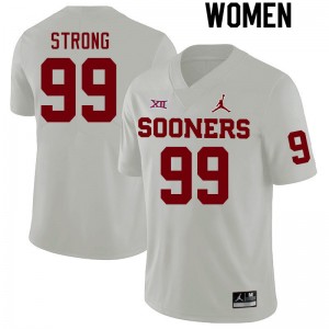 Women Markus Strong White Oklahoma Sooners College Football #99 Jersey 466865-703