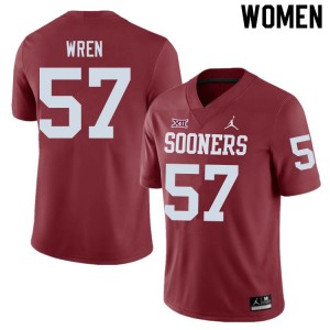 Women Maureese Wren Crimson OU Sooners College Football #57 Jersey 511109-896