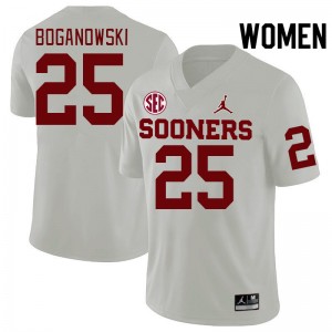Women Michael Boganowski White Oklahoma Sooners 2024 SEC Conference College Football #25 Jersey 748007-712