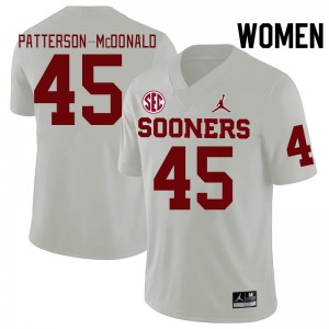 Women Mykel Patterson-McDonald White Oklahoma 2024 SEC Conference College Football #45 Jersey 376791-378