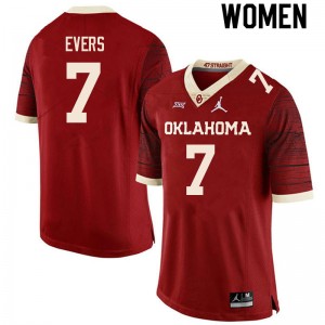 Women Nick Evers Retro Oklahoma College Football #7 Jersey 480038-414