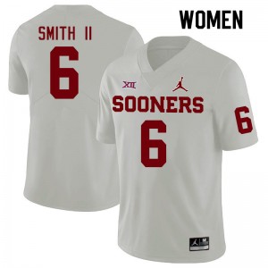 Women Nigel Smith II White Oklahoma College Football #6 Jersey 962919-754