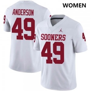 Women Ben Anderson White Boomer Sooner College Football #49 Jerseys 977415-973