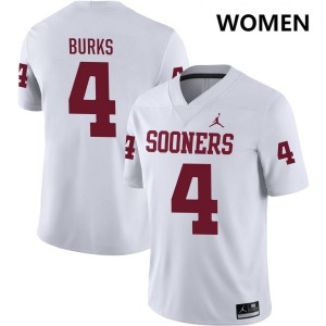 Women Deion Burks White OU College Football #4 Jersey 793599-870