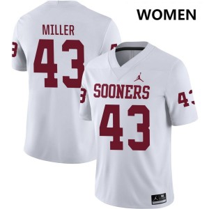 Women Grayson Miller White OU College Football #43 Jersey 564967-571