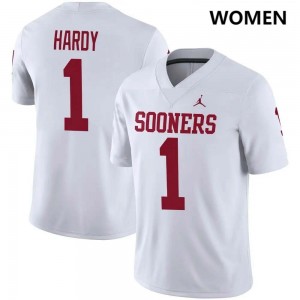 Women Jaydan Hardy White Sooners College Football #1 Jersey 678351-949
